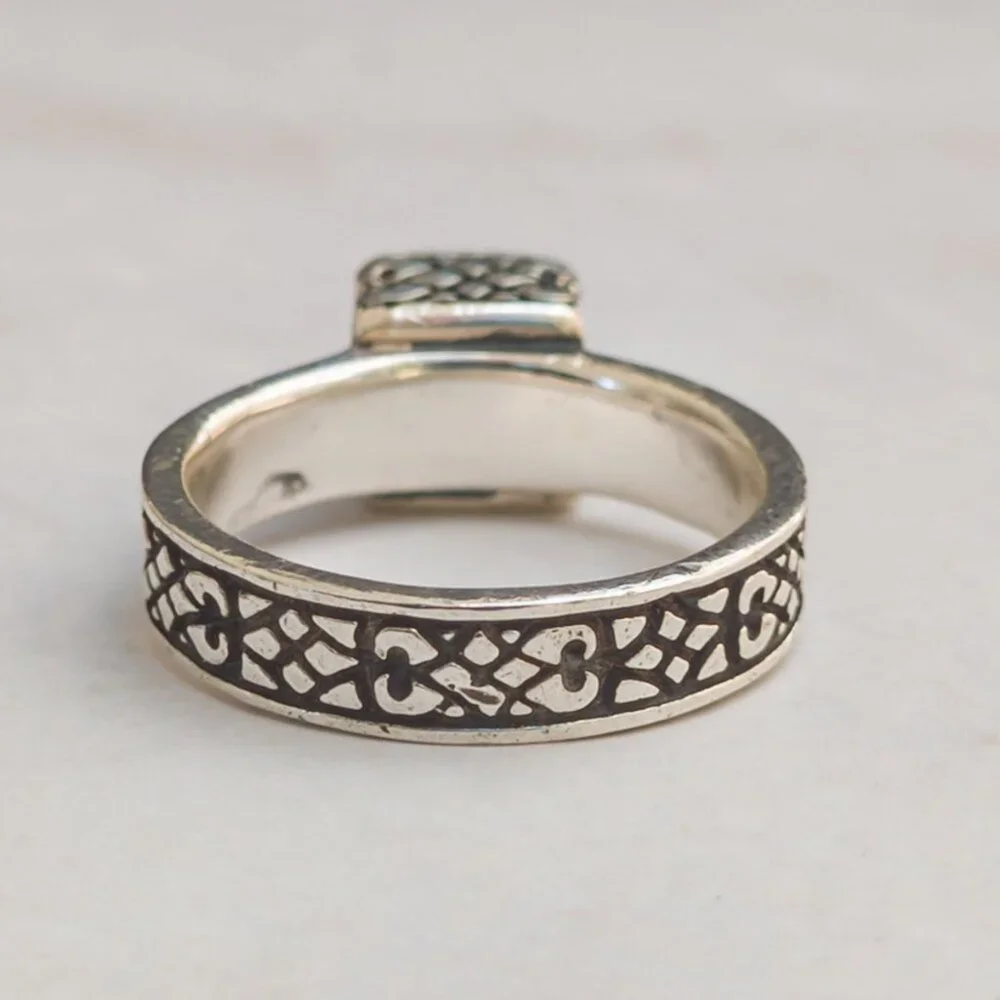 Sterling Silver 925 Onyx Ring | Size 5 ¼ | Silpada Maker